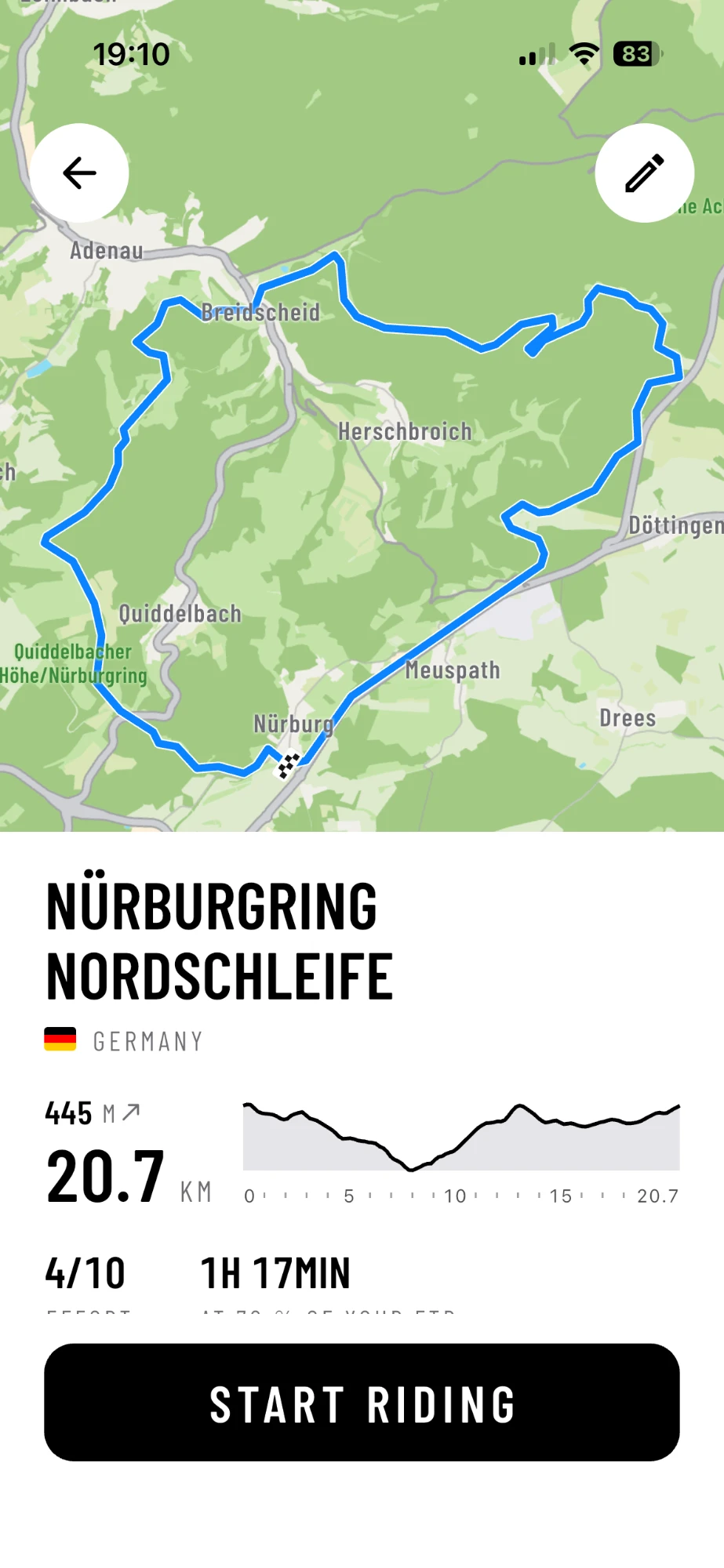 Nürburgring Nordschleife in AnyMap